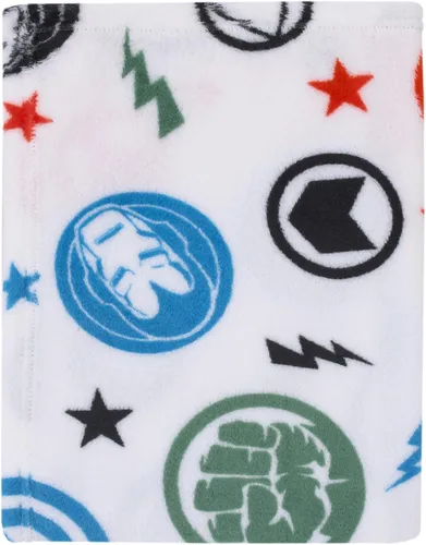 NoJo Marvel The Avengers - Manta de bebé súper suave roja, blanca y azul