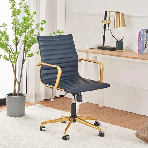 Miniatura 8 de Silla de oficina gris, ergonómica, silla de escritorio para computadora, silla ejecutiva para sala de conferencias, silla de oficina moderna