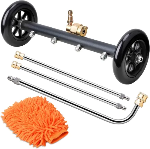 Miniatura 9 de EVEAGE Escoba de agua 2 en 1 para lavadora a presión del tren de rodaje de 16 pulgadas, accesorio para lavadora a presión debajo del automóvil