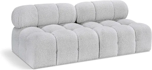 Miniatura 49 de Meridian Furniture 611Cream-S68A Colección Ames Moderno Sofá modular contemporáneo con tela de boucle color crema, modular para crear