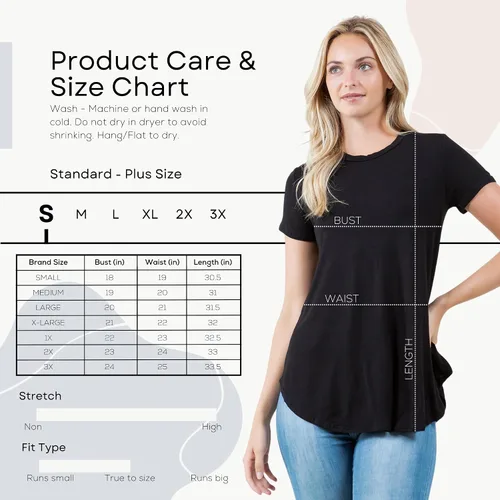 Miniatura 6 de Azules Blusa larga de manga corta para mujer, con cuello redondo y dobladillo curvado, suave y elástica