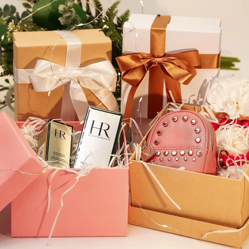 Miniatura 2 de Cajas de regalo anidadas de lujo, color rosa con tapas, paquete de 4, cinta pequeña de 17 pies para dama de honor, San Valentín, día de la madre