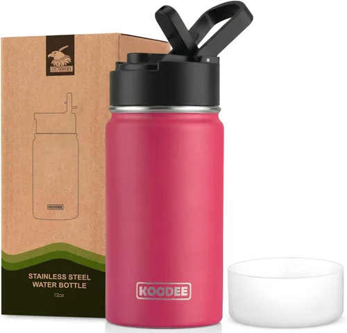 Miniatura 52 de koodee Insulated Water Bottle, 32 oz Stainless Steel Double Wall Vacuum Wide Mouth Sport Bottle with Leakproof Spout Lid (Navy)