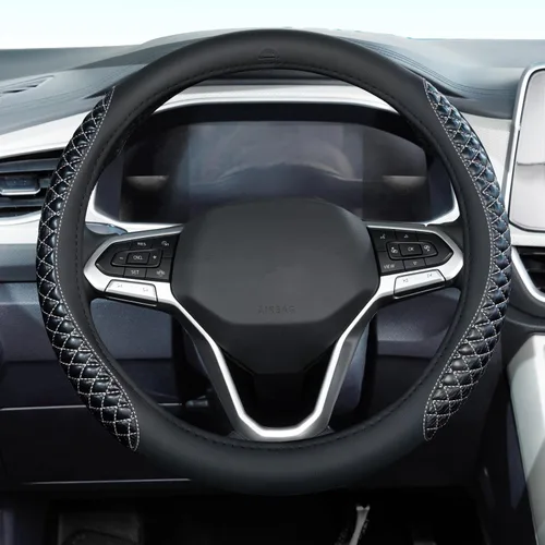 Miniatura 12 de Coverado - Funda de volante de invierno de felpa suave, cubierta antideslizante de pelo esponjoso para auto, universal de 14-15 pulgadas, de felpa