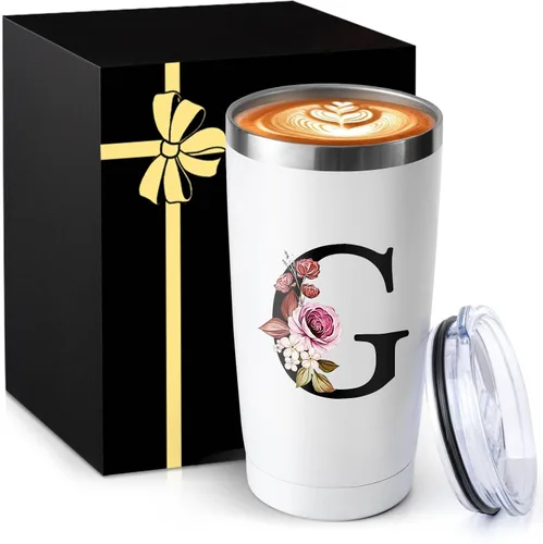 Miniatura 27 de Taza de café aislada de 20 onzas con tapa de acero inoxidable a prueba de derrames y fugas, pesada, grande, reutilizable, térmica, para viajes
