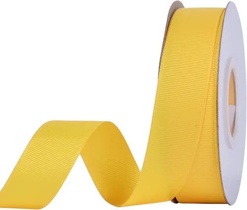 Miniatura 88 de YAMA Rollo de cinta de grogrén sólido, 1 pulgada, 25 yardas para cintas de envoltura de regalos, color blanco