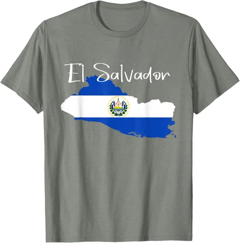 Miniatura 32 de Camiseta con la bandera de El Salvador, mapa de El Salvador, camiseta de Salvador para mujer