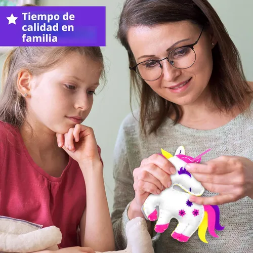 Miniatura 6 de Kit de llavero de costura de unicornio KRAFUN para niños de 7, 8, 9, 10, 11, 12 años, aprende arte y manualidades, incluye 6 animales de peluche