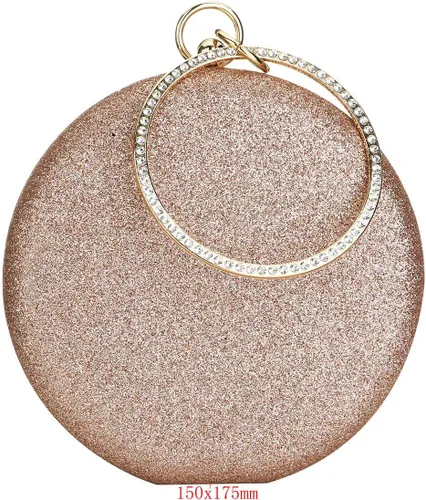 Miniatura 2 de Gets Bolso de mano con asa superior para mujer, con anillo circular de diamantes de imitación