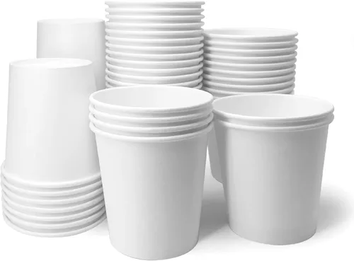 Vasos de baño desechables de papel blanco de 2 onzas, 200 unidades para enjuague bucal y tazas de baño