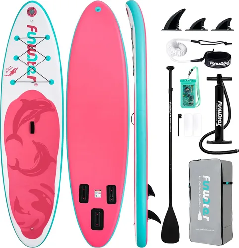 Miniatura 13 de FunWater Tabla de remo inflable de 10 pies 6 pulgadas, 11 pulgadas, 11 pies y 6 pulgadas, para adultos y jóvenes, tablas de remo inflables