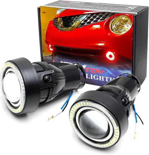 Miniatura 15 de iJDMTOY - Ajuste universal, 3 pulgadas, lámparas de luz antiniebla con ledes 40-SMD, halógenas, anillos Angel Eyes, para cualquier auto., Ultra azul