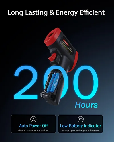 Miniatura 6 de Wintact Pistola termómetro de temperatura infrarroja, pistola de temperatura láser digital sin contacto, superficie de medición y temperatura
