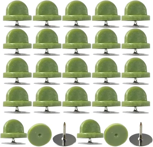 Miniatura 15 de Juego de 200 unidades/100 pines de goma de 0.394 pulgadas con pines de metal en blanco, tapa para pines de solapa, broches, corbatas, sombreros