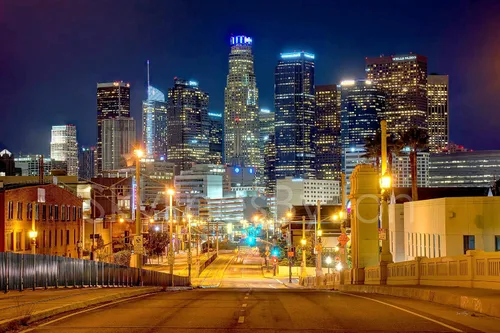 Miniatura 2 de Póster fotográfico de Los Ángeles Skyline Night sin marco, vista desde el este de Los Ángeles, 12 x 18 pulgadas, panorama fotográfico