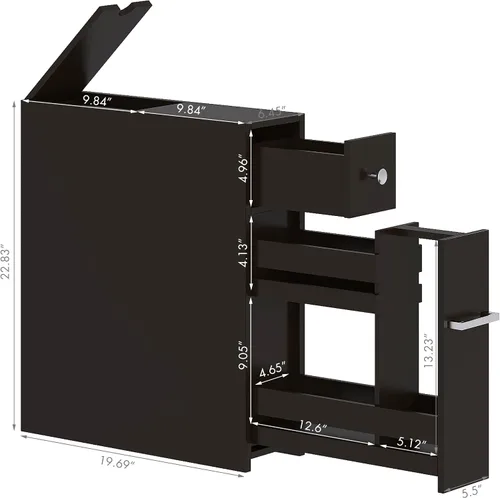 Miniatura 3 de Spirich - Gabinete delgado de almacenamiento para baño, soporte independiente para papel higiénico, gabinete de baño con cajón deslizable