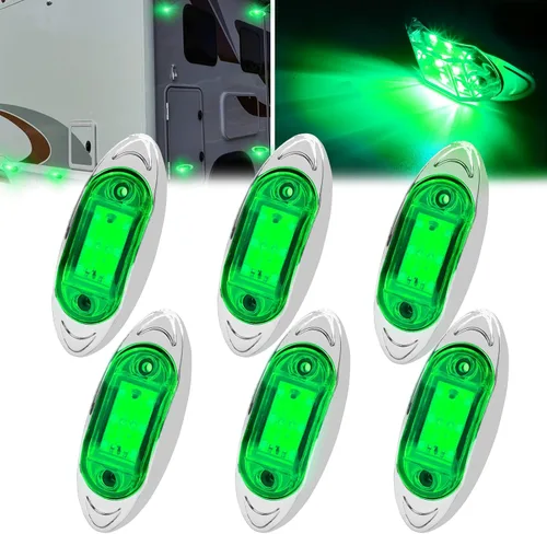Ourbest 6 luces LED de 12 a 24 V, sustituyen las luces de separación/marcador en muchos camiones pesados y medianos, semircamiones, también Verde