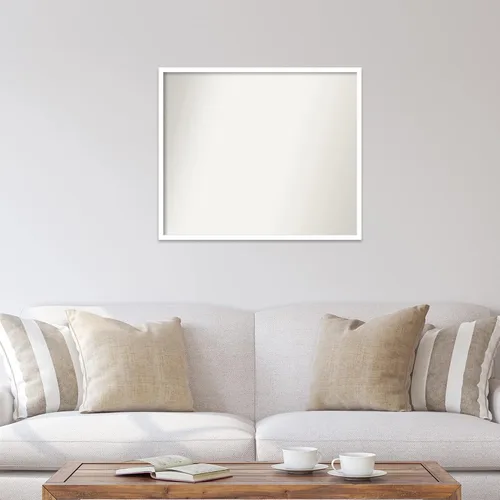Miniatura 1060 de Amanti Art Espejo de baño blanco para sobre el fregadero, 32 x 45 pulgadas, espejo de tocador rectangular blanco esbelto, marco de madera moderno