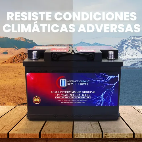 Miniatura 7 de Batería Mighty Max Battery MM-H6 de Arranque y Parada para Automóvil BCI Grupo Tamaño 48 12V 70 AH, 120RC, 760 CCA Batería Recargable AGM