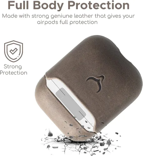 Miniatura 6 de Funda de piel auténtica para Airpods – Funda para Airpod de 1ª generación y funda para Airpod de 2ª generación compatible con Magsafe y soporta