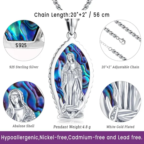 Miniatura 124 de Eusense San Miguel San Cristóbal San Benito San Judas Virgen María Collar chapado en oro 925 joyería religiosa para hombres y mujeres, collar