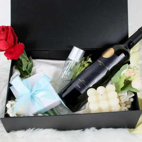 Miniatura 6 de Aimyoo Cajas de regalo magnéticas Galaxy negras con tapas 13.8x9x4.3 pulgadas, caja grande de propuesta para dama de honor y padrino, caja plegable