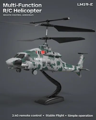 Miniatura 9 de Helicóptero RC, LM19-E Helicóptero de control remoto de 2.4 GHz con 10 misiles lanzables, luz LED, retención de altitud, despegue con una tecla