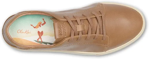Miniatura 2 de OLUKAI Pehuea Li 'ili - Tenis de cuero para mujer, zapatos casuales para uso diario con tacón caído, suela de goma que no deja marcas, ajuste cómodo