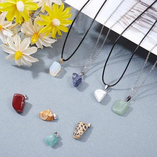 Miniatura 6 de SUNNYCLUE Colgantes de piedras preciosas naturales de cuentas de chakras curativas de forma irregular