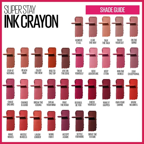 Miniatura 6 de Maybelline Super Stay Ink Crayon lápiz labial, lápiz labial mate con punta de precisión con sacapuntas integrado, larga duración de hasta 8 horas