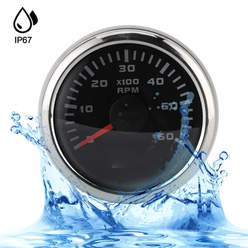 Miniatura 4 de KIMISS 2.047 in 6000RPM LCD tacómetro medidor para motocicleta auto motor fuera de borda, construcción ry, medidor digital RPM con contador