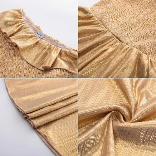 Miniatura 8 de Danna Belle Vestido de fiesta de verano para niñas, con un hombro, volantes, escalonado, ropa de regalo, tallas 5-14