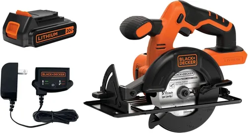 Miniatura 3 de BLACK+DECKER Sierra circular inalámbrica de 20V MAX de 5-1/2 pulgadas con paquete de batería extra de iones de litio de 4-Ah (BDCCS20C y LB2X4020)