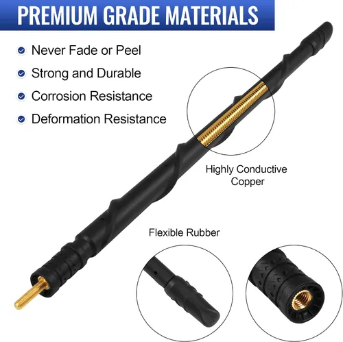 Miniatura 2 de VOFONO Antena de 13 pulgadas para Toyota Tundra Tacoma FJ Cruiser 1995-2021, nueva antena de goma flexible en espiral de repuesto Tundra 2014-2021
