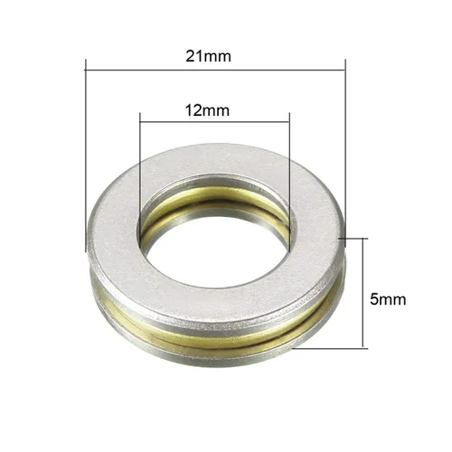 Miniatura 3 de uxcell F12-21M Rodamientos axiales de bolas de 0.472 in x 0.827 in x 0.197 in de acero cromado de una sola dirección 4pcs