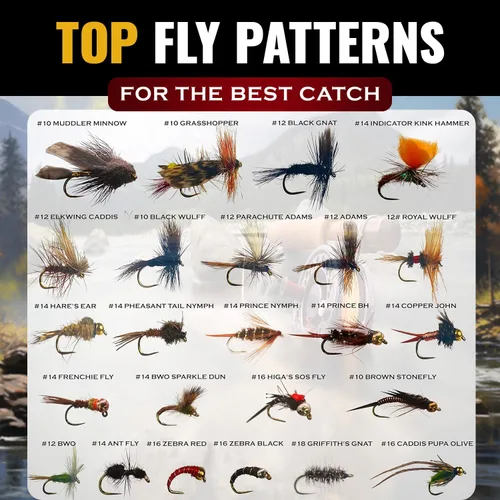 Miniatura 7 de RoxStar Fly Shop Trophy Trout - Paquete de 24 moscas húmedas y secas para trucha. Probado en todo el país para atrapar peces. Regalo de pesca