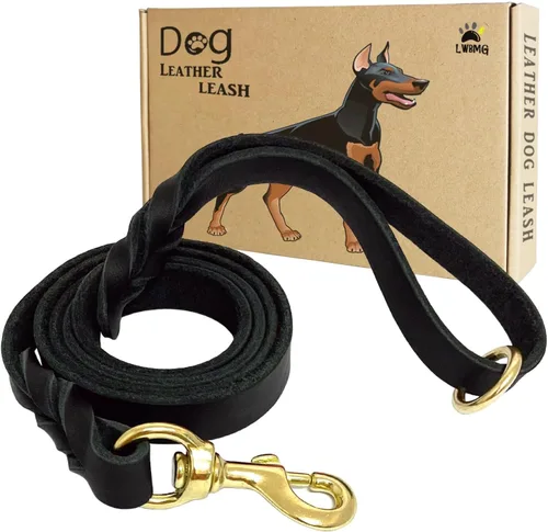 Miniatura 15 de LWBMG Correa de cuero para perro de 8 x 3/4 pulgadas, correas de perro para perros grandes, resistentes, fuertes y suaves, hechas a mano, trenzadas