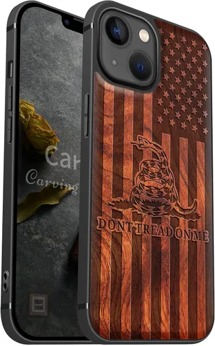 Miniatura 18 de Carveit Funda magnética de madera para iPhone 13 [madera natural y TPU suave] Funda protectora de madera única a prueba de golpes compatible