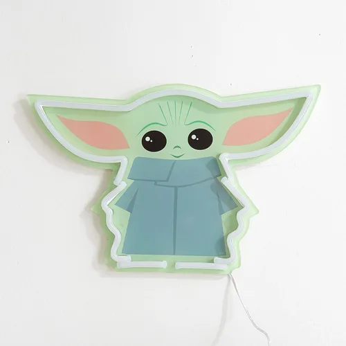 Idea Nuova Star Wars: The Mandalorian con arte de pared con figuras de neón LED de The Child, 11.8 pulgadas de largo x 7.56 pulgadas de alto x 0.55