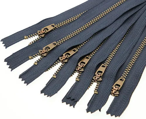 Leekayer Cremallera de latón de 8 pulgadas, cremallera 3# para jeans, cremallera de extremo cerrado para botas, bolsos, mochila, cremallera de Cinta