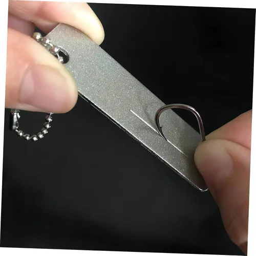 Miniatura 4 de Herramienta de afilador de anzuelos de pesca, archivo de anzuelo portátil de 2.55 pulgadas, piedra de afilar compacta para accesorios de pesca al