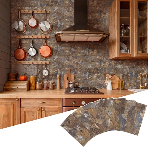 Miniatura 31 de Yipscazo Azulejo de pared compuesto de PVC 3D de 3 x 6 pulgadas para despegar y pegar en azulejos para cocina, baño, lavandería, chimenea