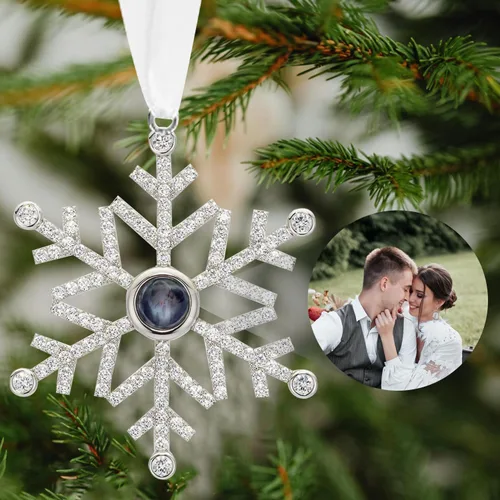Miniatura 8 de Adornos navideños personalizados con foto, adornos de foto 2D personalizados, decoraciones colgantes para árbol, regalo para parejas de Navidad