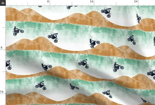 Miniatura 3 de Tela Spoonflower – Motocross Dirt Bike Verde Moda Grunge Motocicleta Impreso en Tela de Gasa por The Yard – Costura Moda Vestidos Decoración