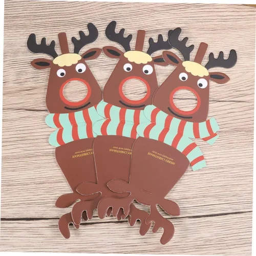Miniatura 8 de DOITOOL 25 tarjetas de papel de piruleta de Navidad, alce, reno, caramelo, decoración de ciervos, piruletas, titular de dulces, suministros