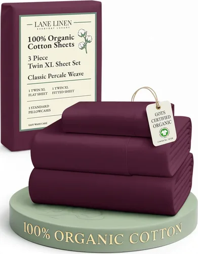 Miniatura 155 de LANE LINEN Sábanas 100% algodón orgánico para cama tamaño King, sábanas de percal suave, transpirables, de lujo, estilo hotelero, lavables a 09
