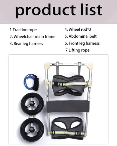 Miniatura 7 de Adjustable Dog Wheelchair for Back Legs, Lightweight Aluminum 2 Wheel Pet Cart, Dog Mobility Aid for Paralyzed, Disabled, Elderly Dogs, Hind Leg