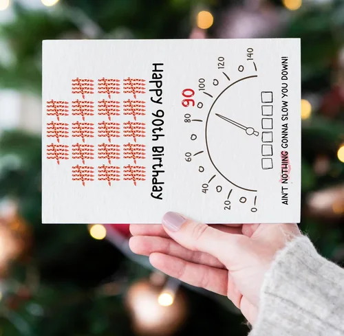 Miniatura 9 de Divertida tarjeta de cumpleaños 90, regalo de decoración feliz para cumpleaños de 90 años para él, ella, hombres, mujeres, tarjeta de humor, plegada