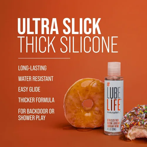 Miniatura 4 de LubeLife Ultra Slick Thick Lubricante a Base de Silicona, Resistente al Agua, Lubricante de Silicona Grueso para Hombres, Mujeres y Parejas, 4 onzas