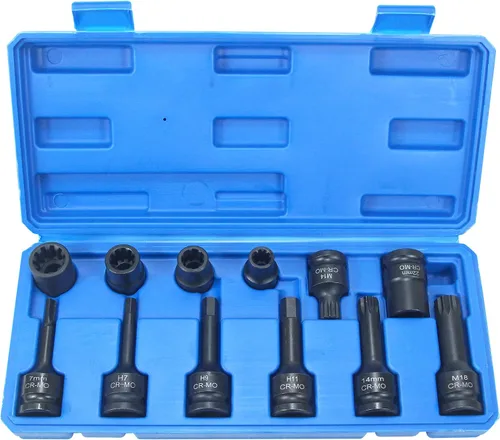 Juego de 12 piezas de pinza de freno de impacto especial de 1/2 pulgada de llave de vaso cuadrada Kit de herramientas de freno compatible con